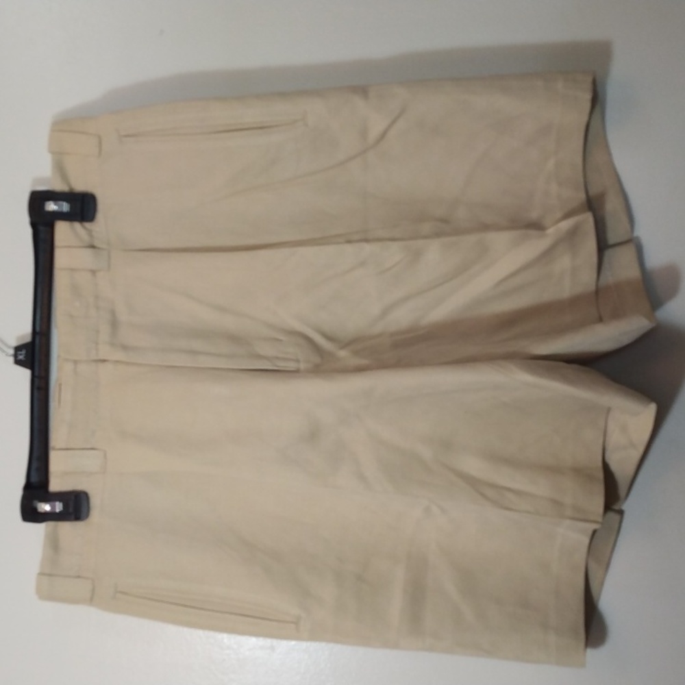 Callaway Golf Light Tan Silk/Linen Flat Front Shorts 35